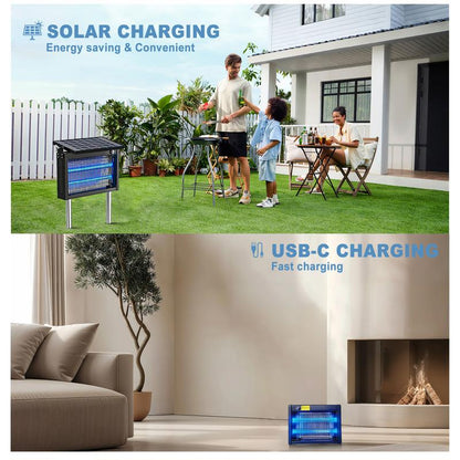 Solar Bug Zapper™ - Waterproof Outdoor Mosquito & Fly Killer with Auto Light Sensor