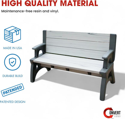 2-in-1 Outdoor Bench That Converts Into a Table | 1+1 FREE