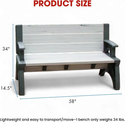 2-in-1 Outdoor Bench That Converts Into a Table | 1+1 FREE