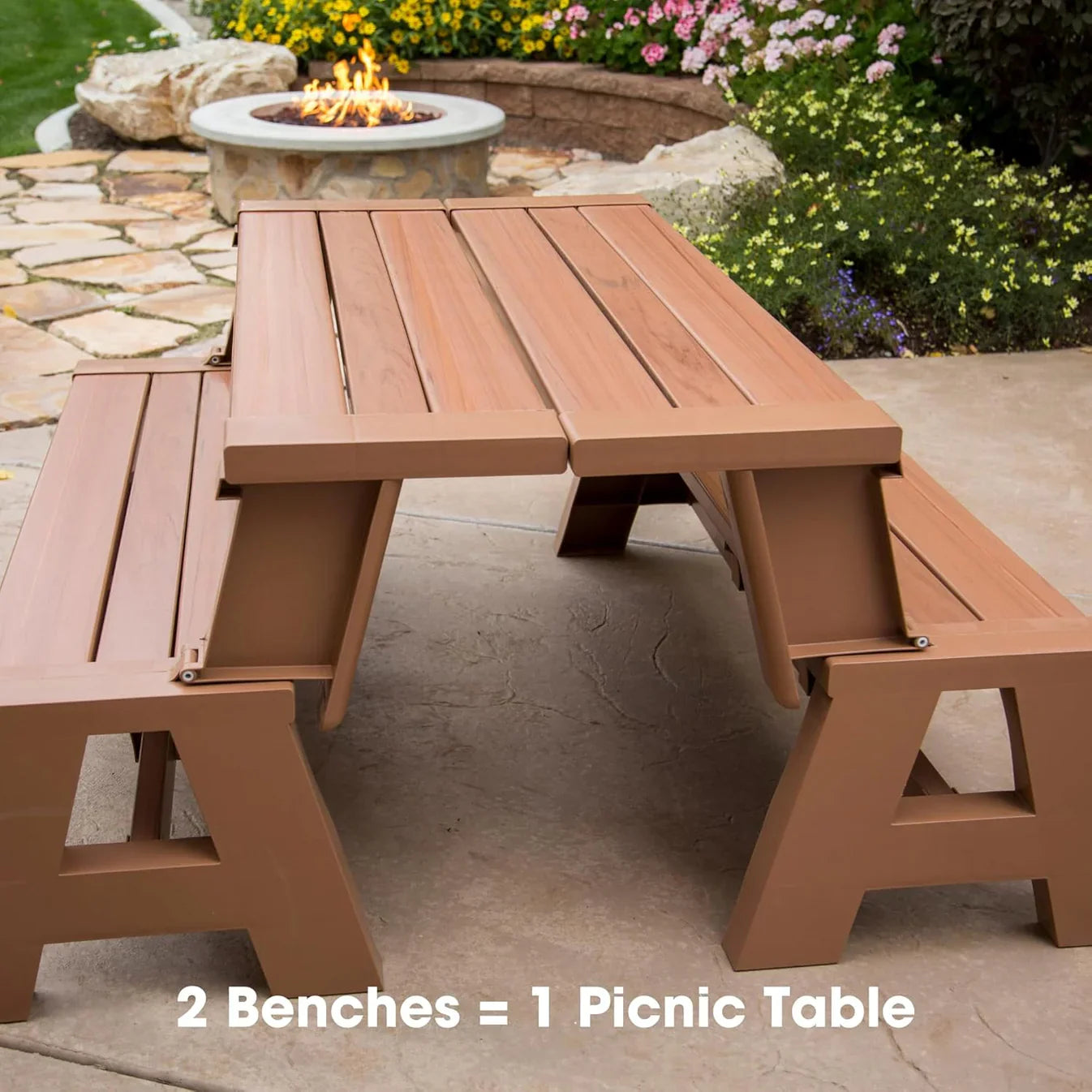 2-in-1 Outdoor Bench That Converts Into a Table | 1+1 FREE