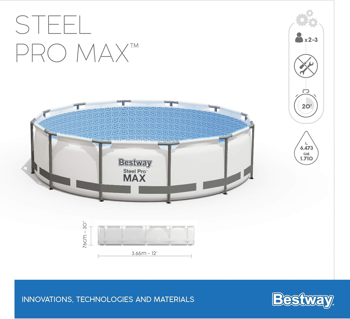 Bestway Steel Pro MAX Above Ground Pool Set with Filter Pump