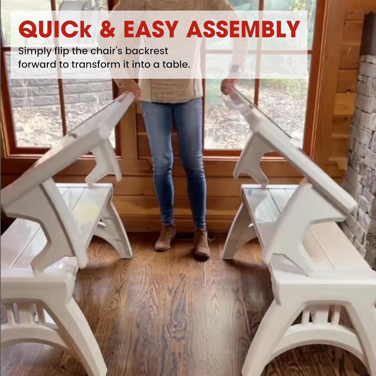 2-in-1 Outdoor Bench That Converts Into a Table | 1+1 FREE
