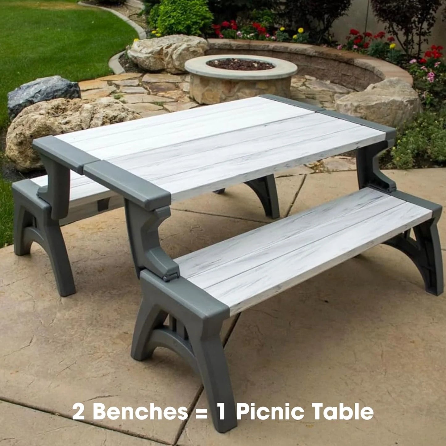 2-in-1 Outdoor Bench That Converts Into a Table | 1+1 FREE