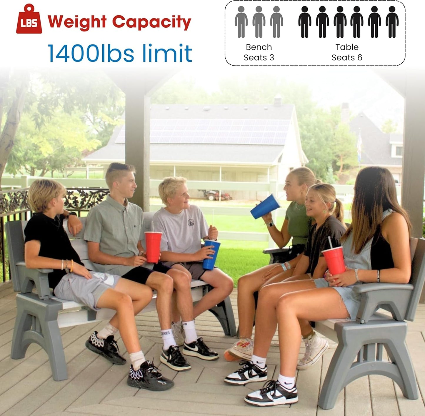 2-in-1 Outdoor Bench That Converts Into a Table | 1+1 FREE