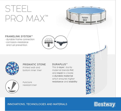 Bestway Steel Pro MAX Above Ground Pool Set with Filter Pump