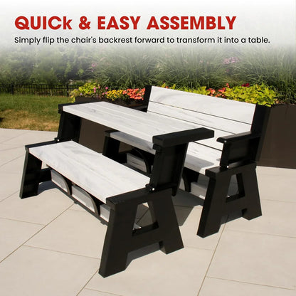 2-in-1 Outdoor Bench That Converts Into a Table | 1+1 FREE