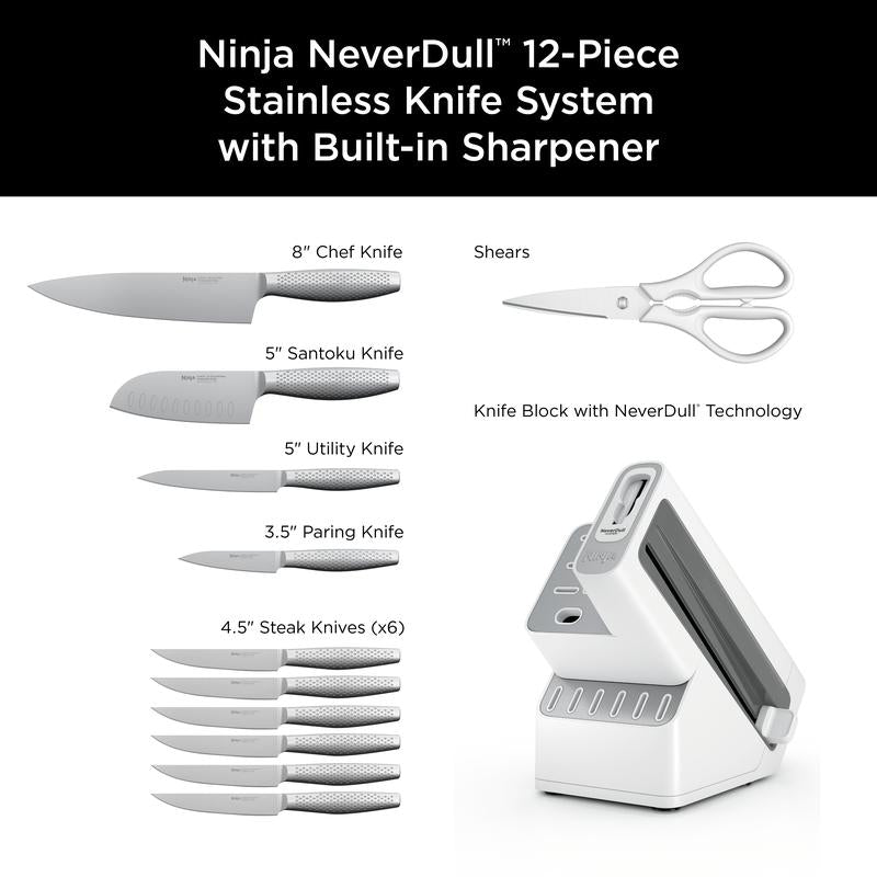 Ninja NeverDull Essential Knife System 12 Piece Set K22012WH