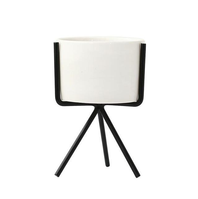 Ida - Ceramic Flower Planters with Modern Stand