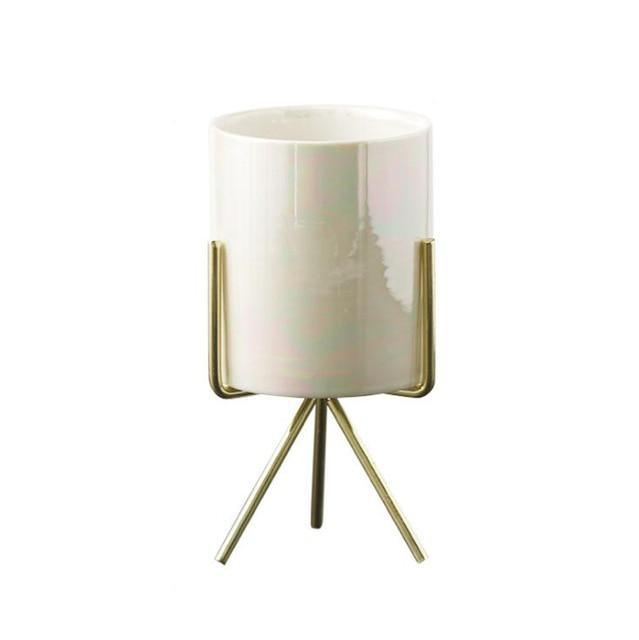 Ida - Ceramic Flower Planters with Modern Stand